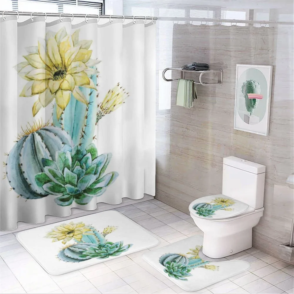 Plant Spikes Cactus — 4-Piece Bathroom Set preview
