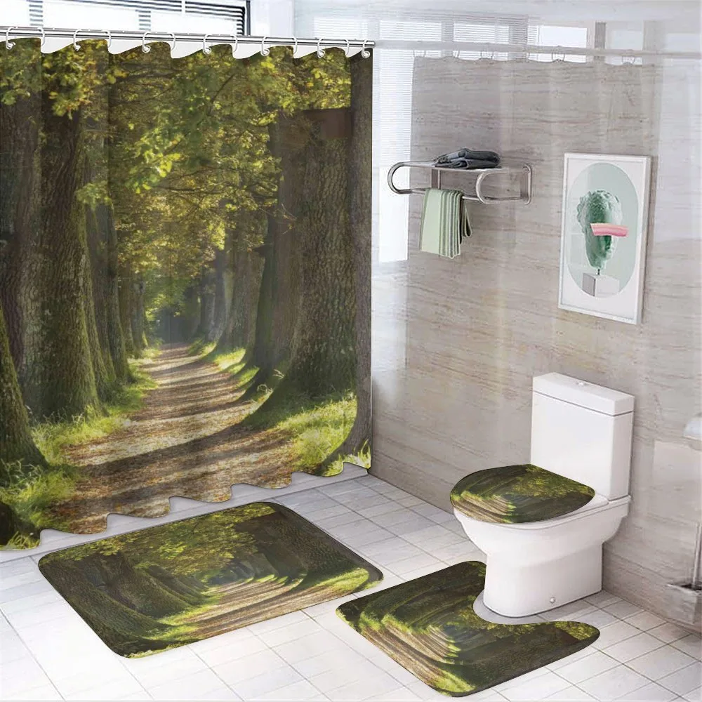 Alley with Oak Trees — 4-Piece Bathroom Set preview