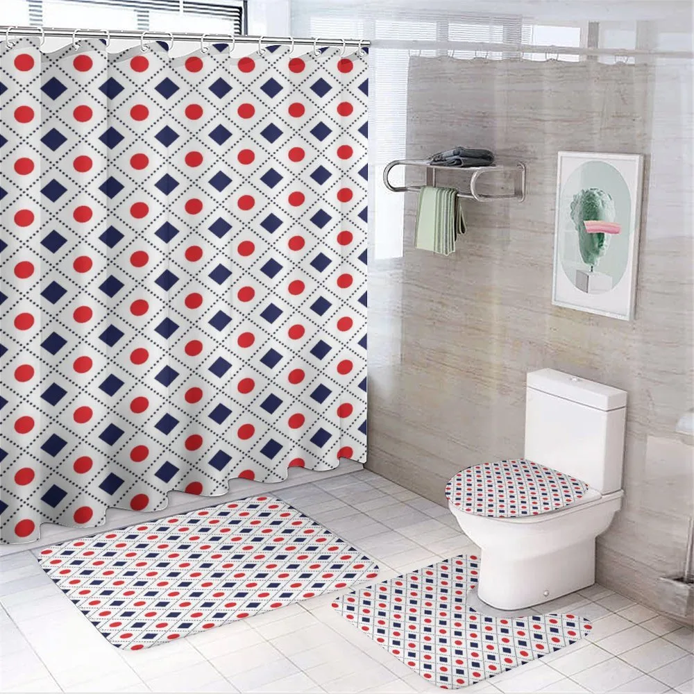 Circles Squares — 4-Piece Bathroom Set preview