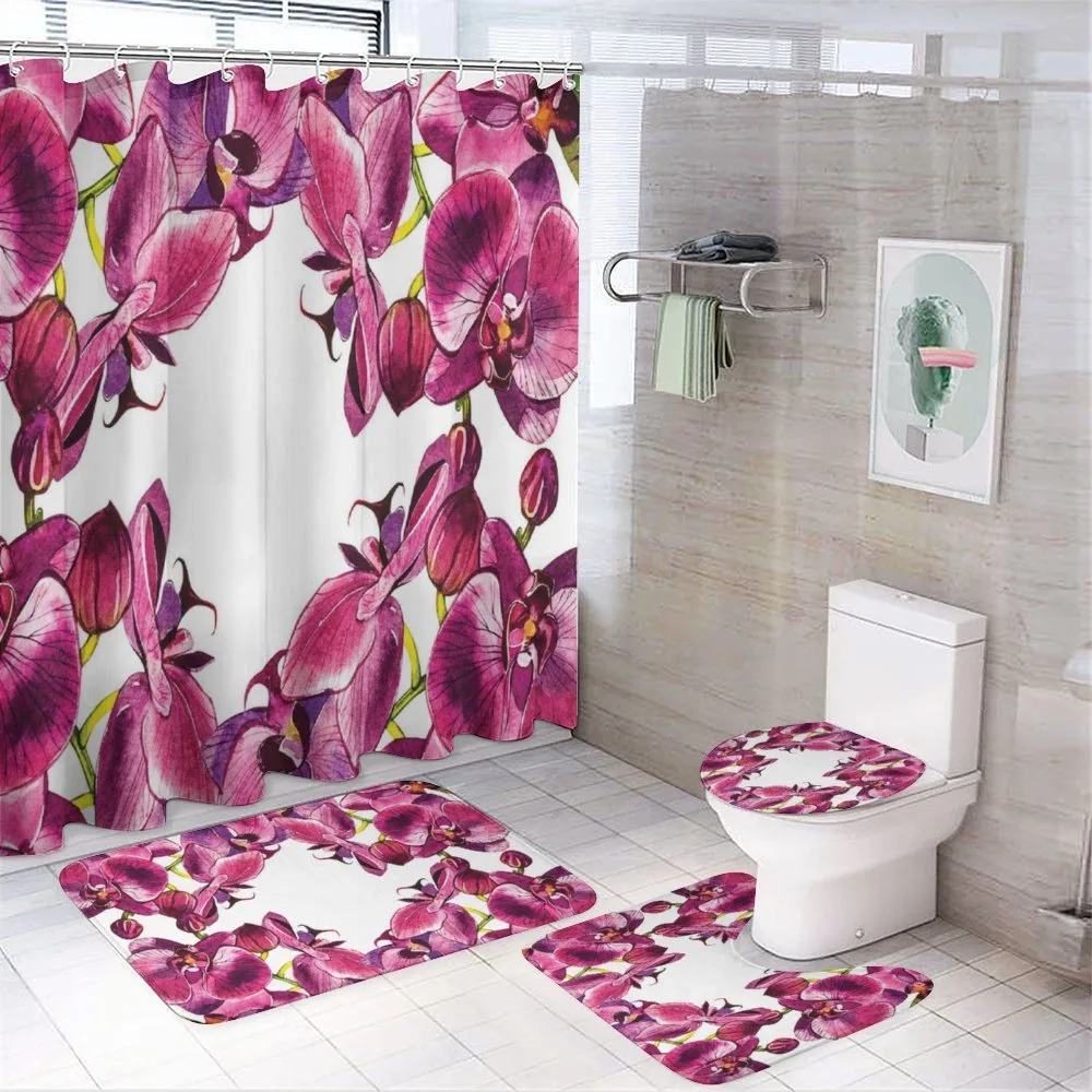 Fresh Spring Orchids Art — 4-Piece Bathroom Set preview
