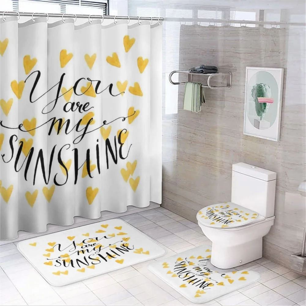 Hearts and Words — 4-Piece Bathroom Set preview