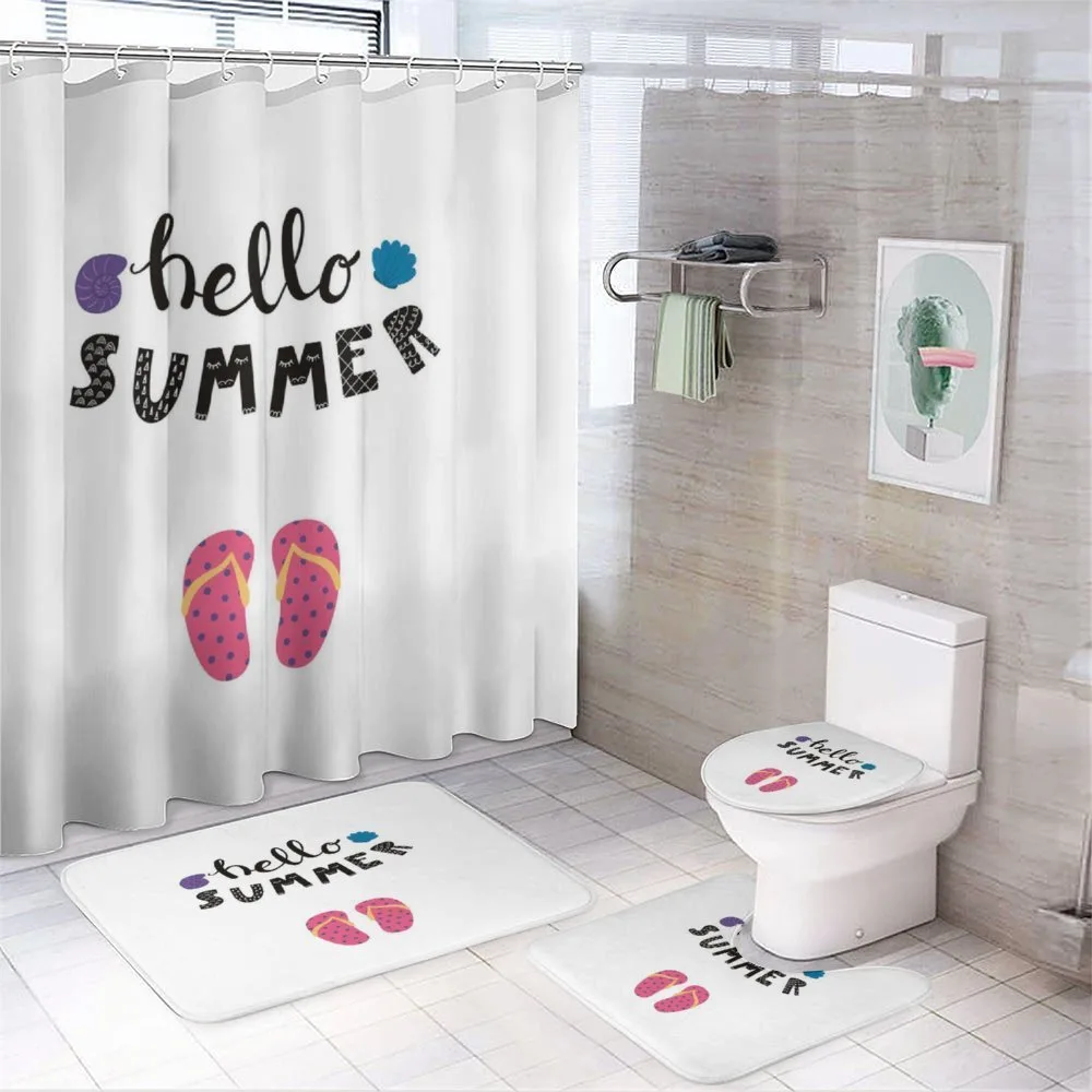 Hello Flip Flops Seashell — 4-Piece Bathroom Set preview