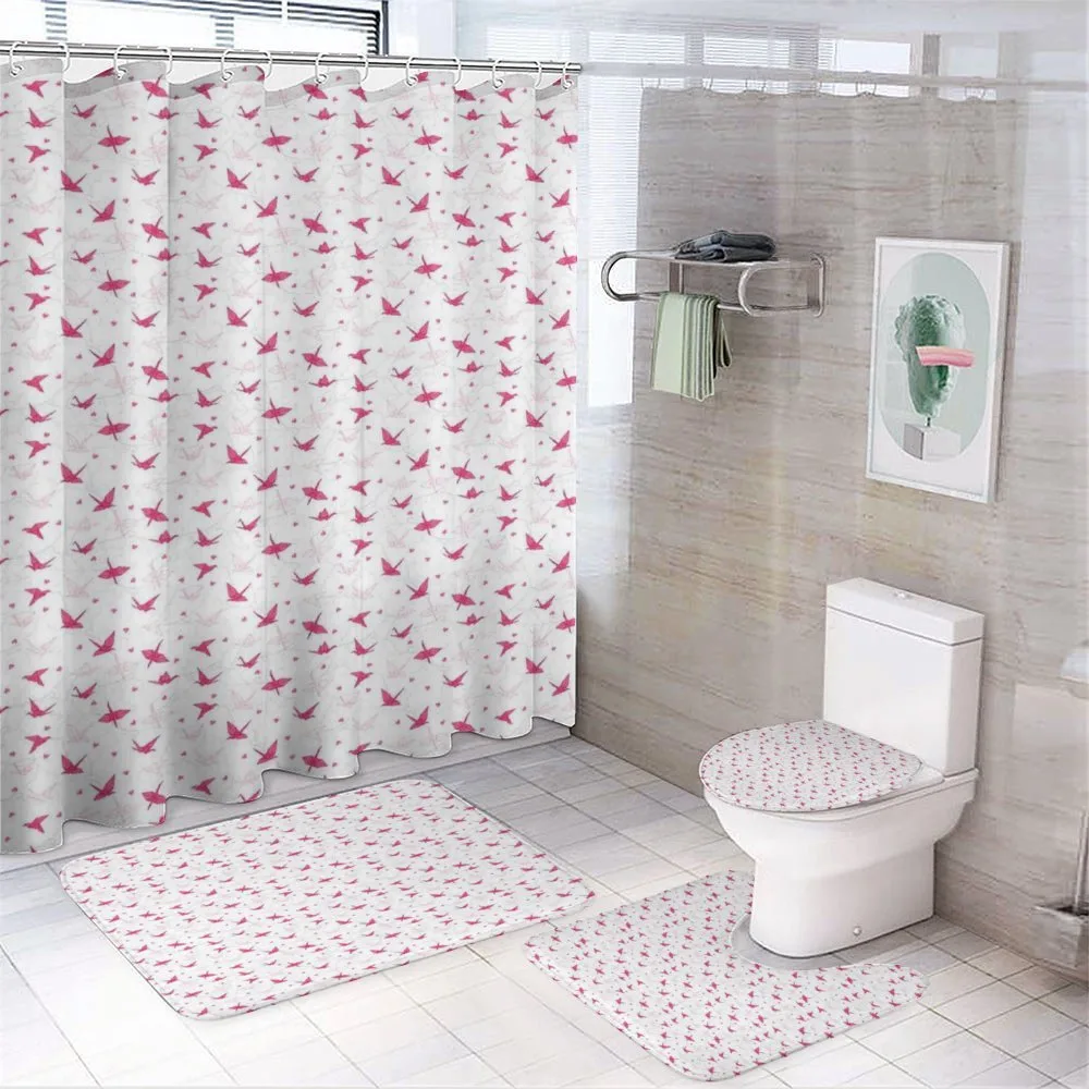 Origami Cranes with Hearts — 4-Piece Bathroom Set preview