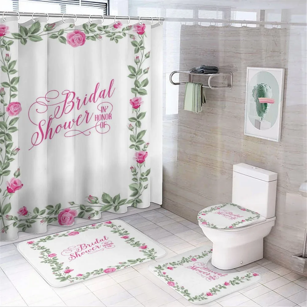 Roses Leaves Frame — 4-Piece Bathroom Set preview