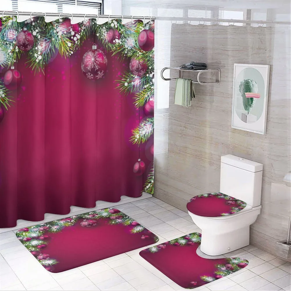 Tree Balls Snowflakes — 4-Piece Bathroom Set preview