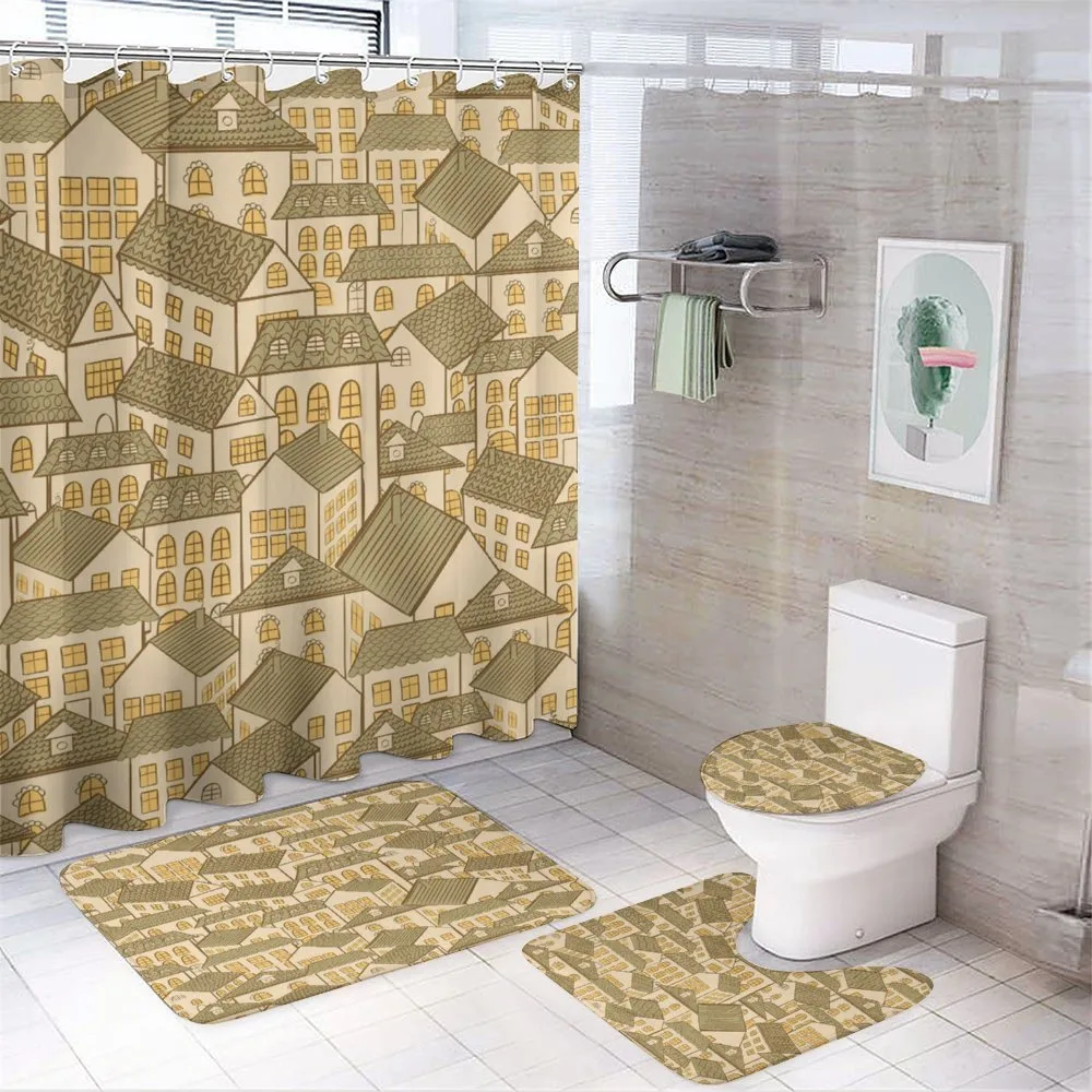 Village Town Houses Roofs — 4-Piece Bathroom Set preview