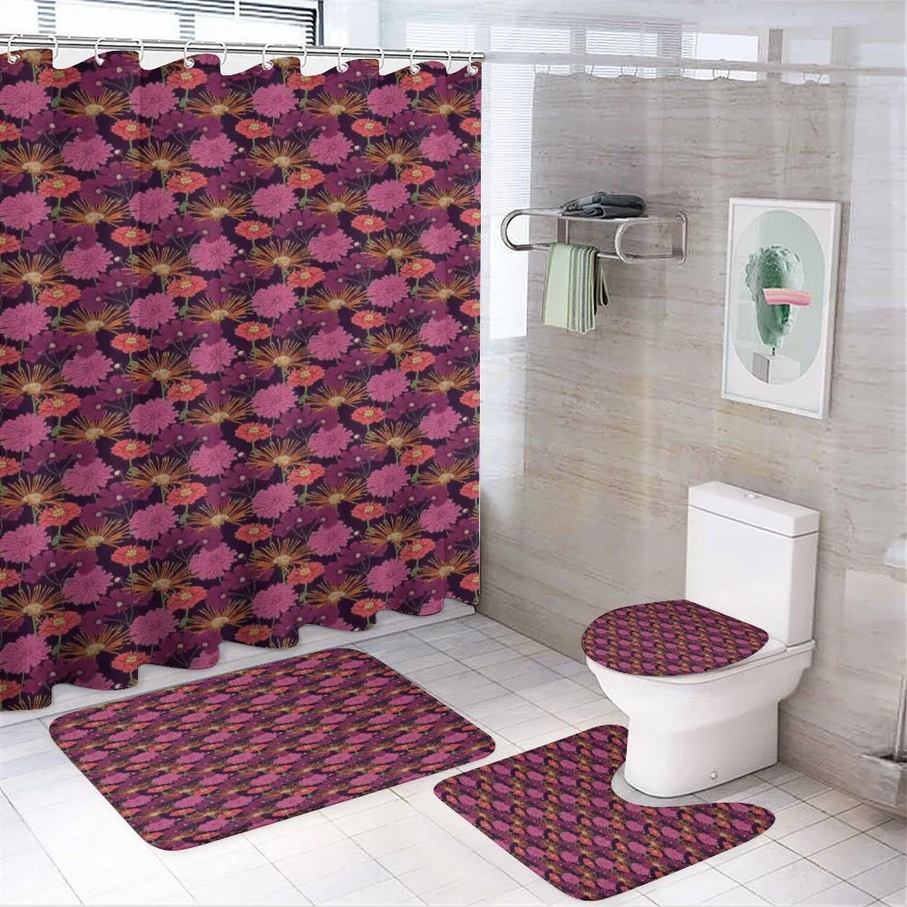 Blooming Romantic Motif — 4-Piece Bathroom Set preview