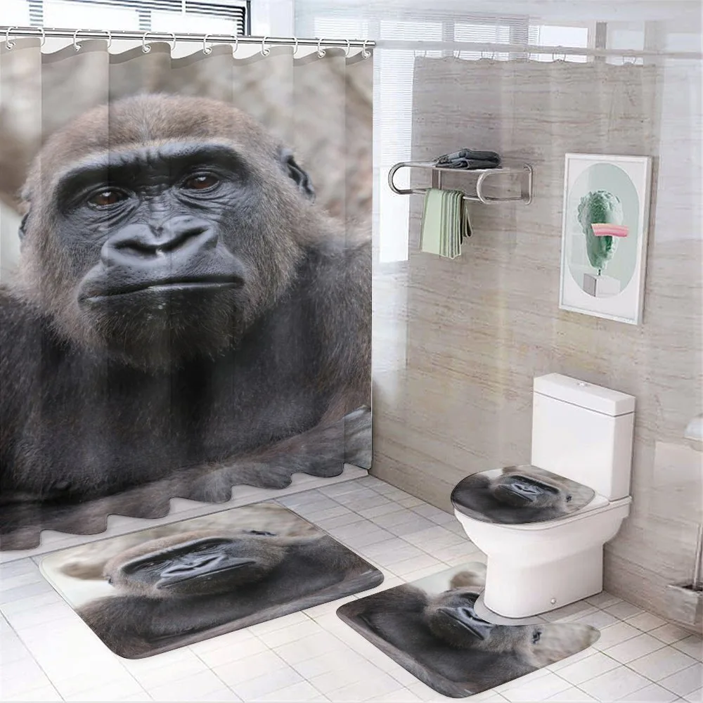 Close up Young Male Gorilla — 4-Piece Bathroom Set preview