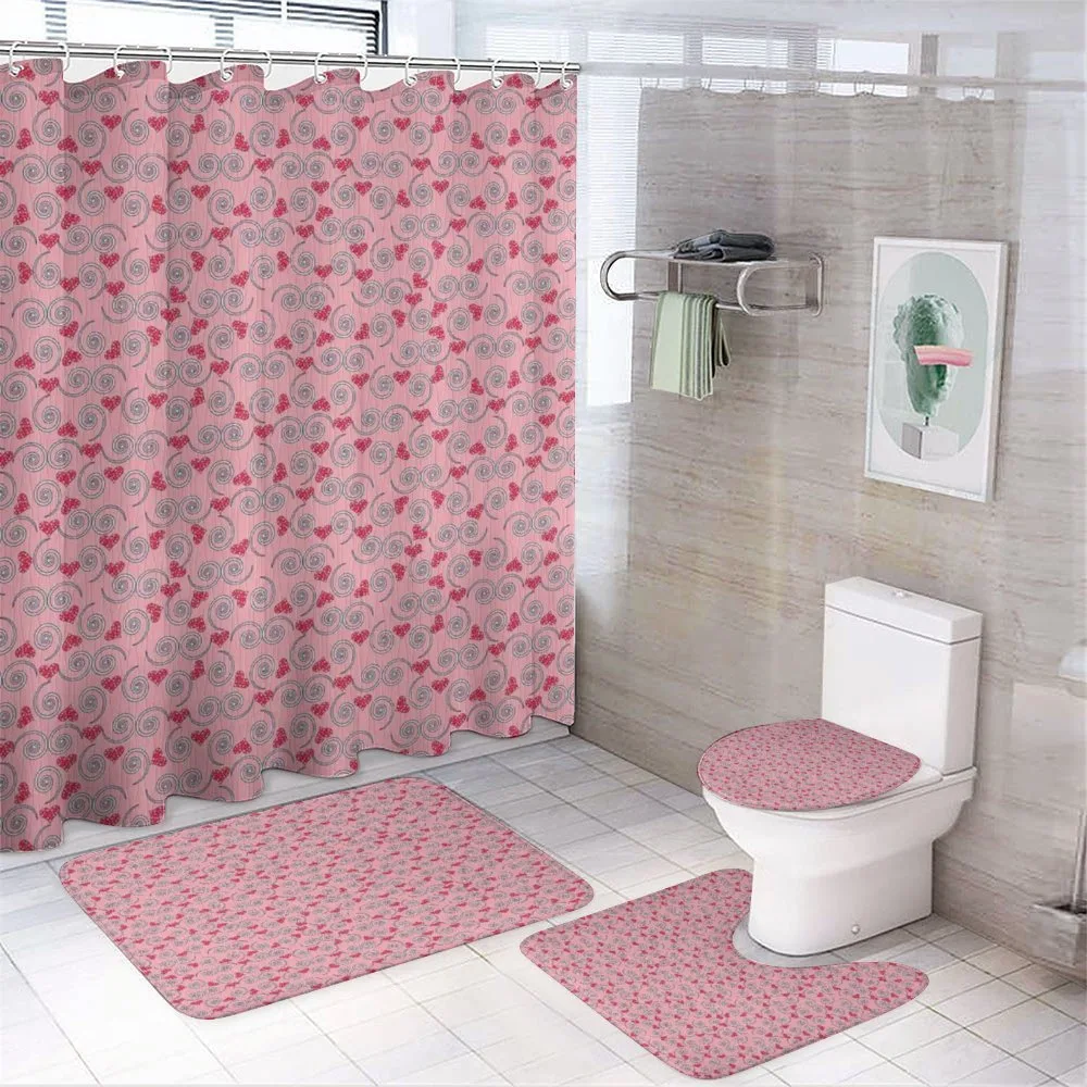 Hearts and Swirls — 4-Piece Bathroom Set preview