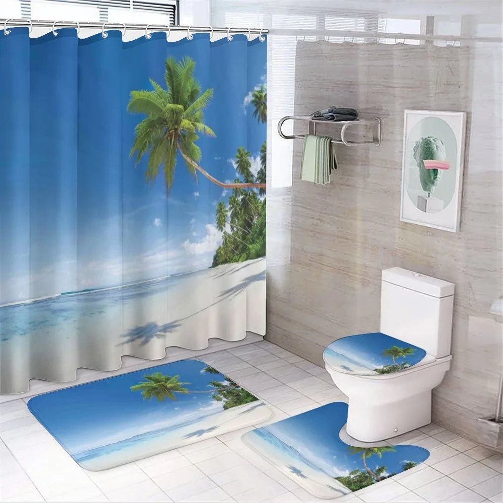 Ocean Summer Palms — 4-Piece Bathroom Set preview