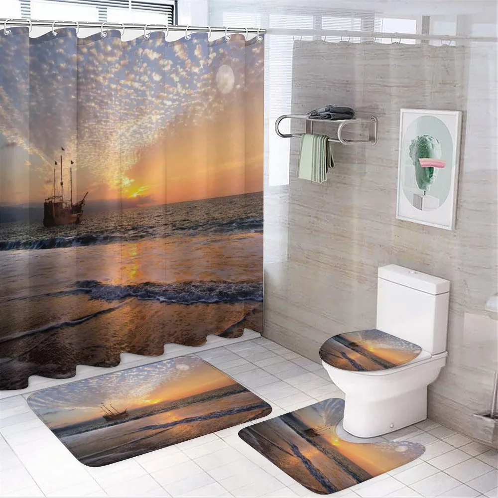 Pirate Ship in Waves — 4-Piece Bathroom Set preview
