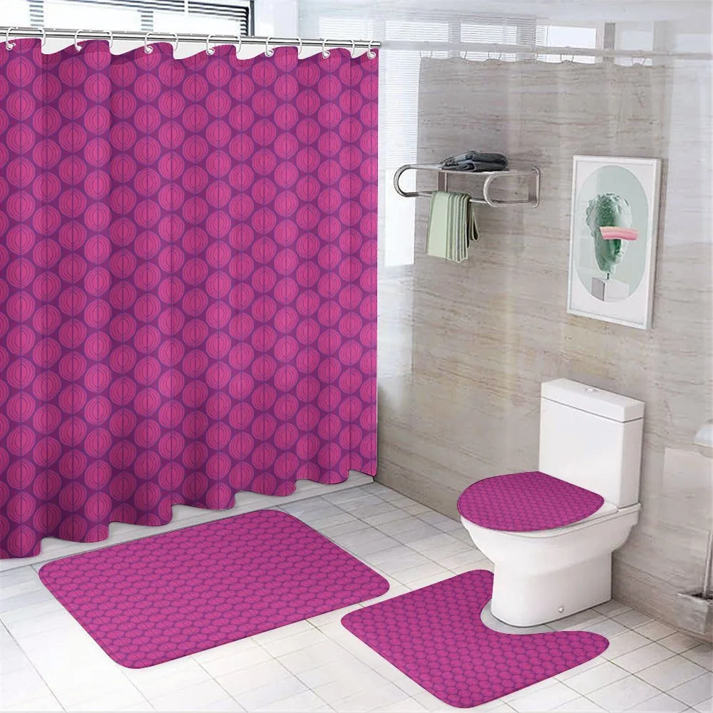 Retro Funky Hand Drawn Art — 4-Piece Bathroom Set preview