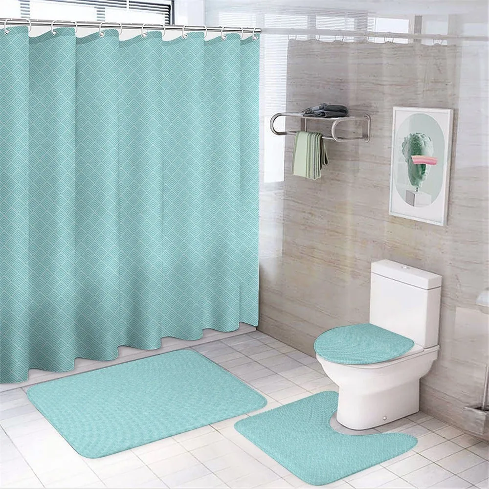 Retro Overlap Rhombuses — 4-Piece Bathroom Set preview