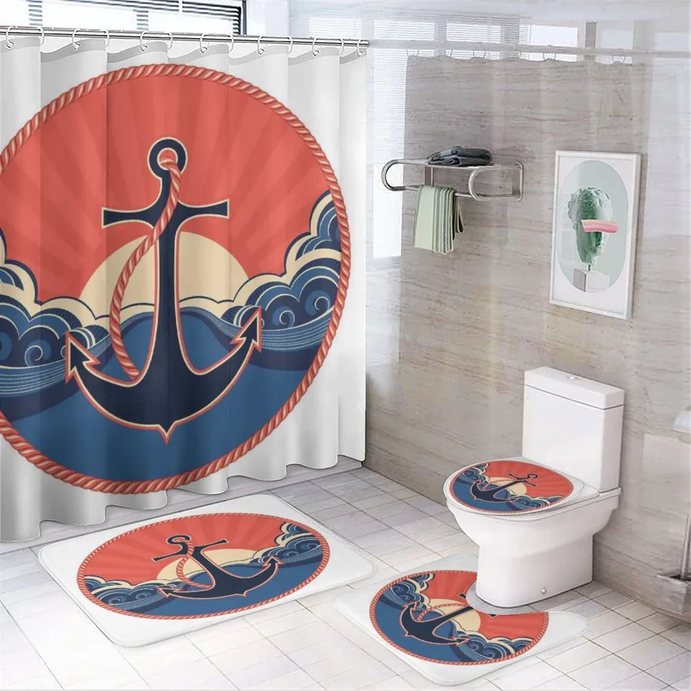 Sea Waves at Sunset — 4-Piece Bathroom Set preview