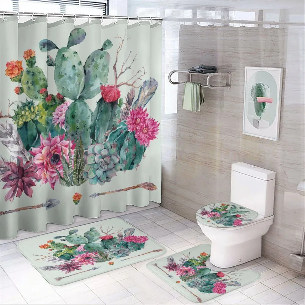 Thorny Boho Blossoms — 4-Piece Bathroom Set preview