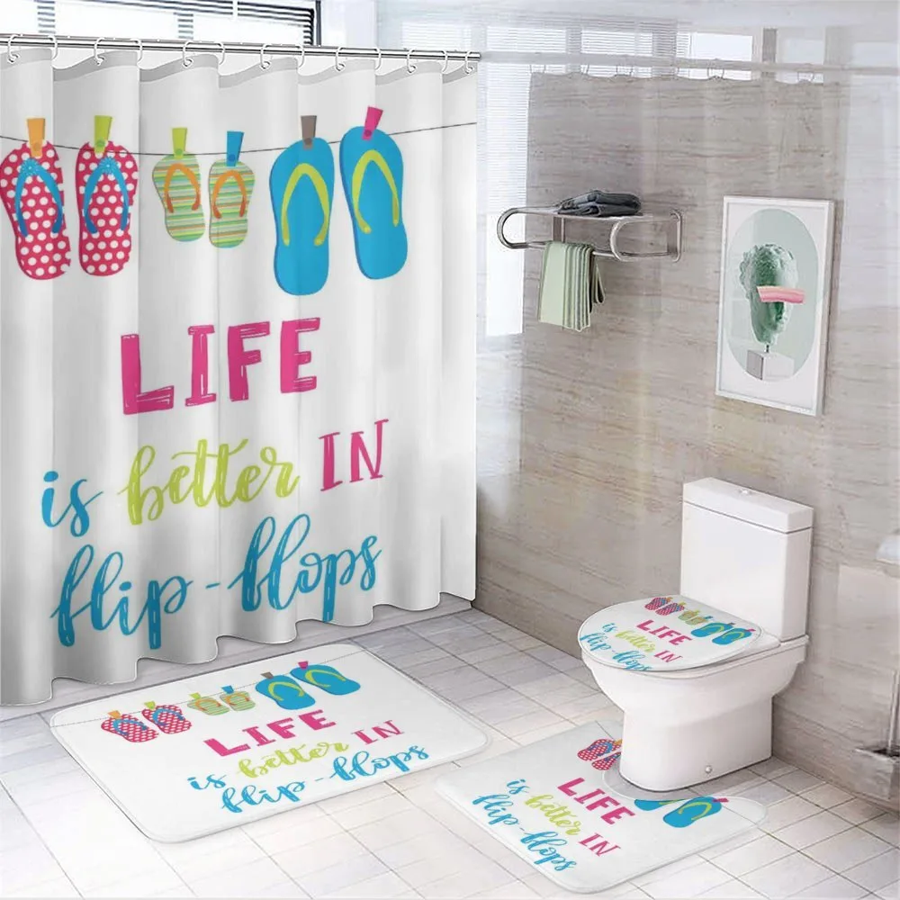 Life is Better in Flip Flops — 4-Piece Bathroom Set preview