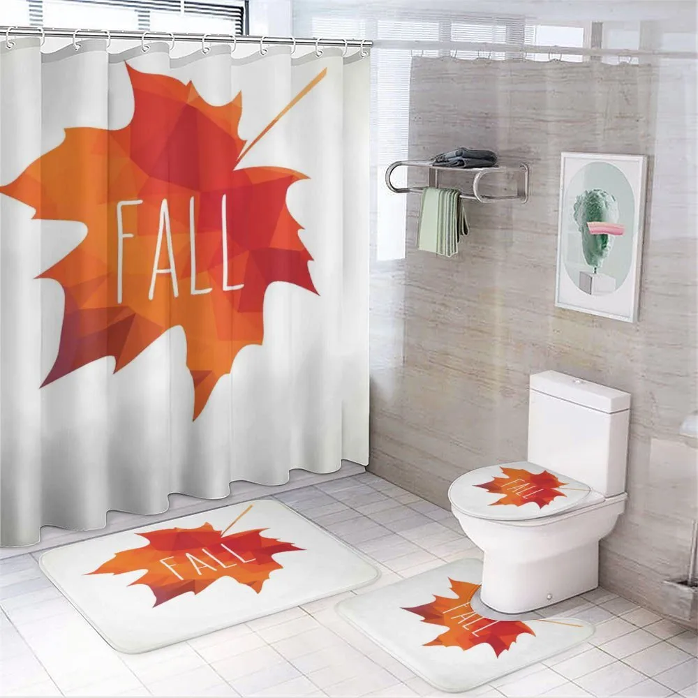 Low Poly Maple Leaf — 4-Piece Bathroom Set preview
