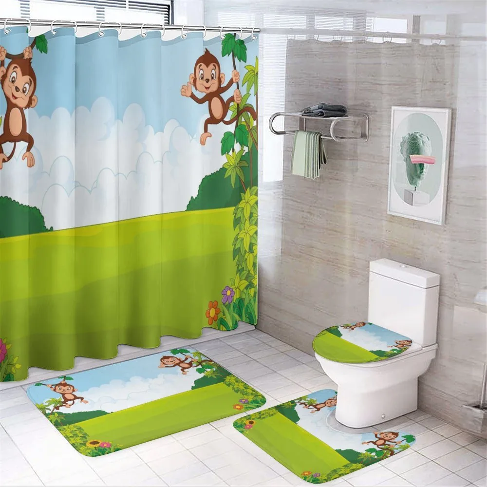 Monkeys on Vines — 4-Piece Bathroom Set preview