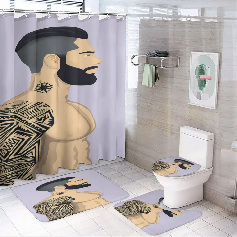 Muscular Boy with Tattoos — 4-Piece Bathroom Set preview