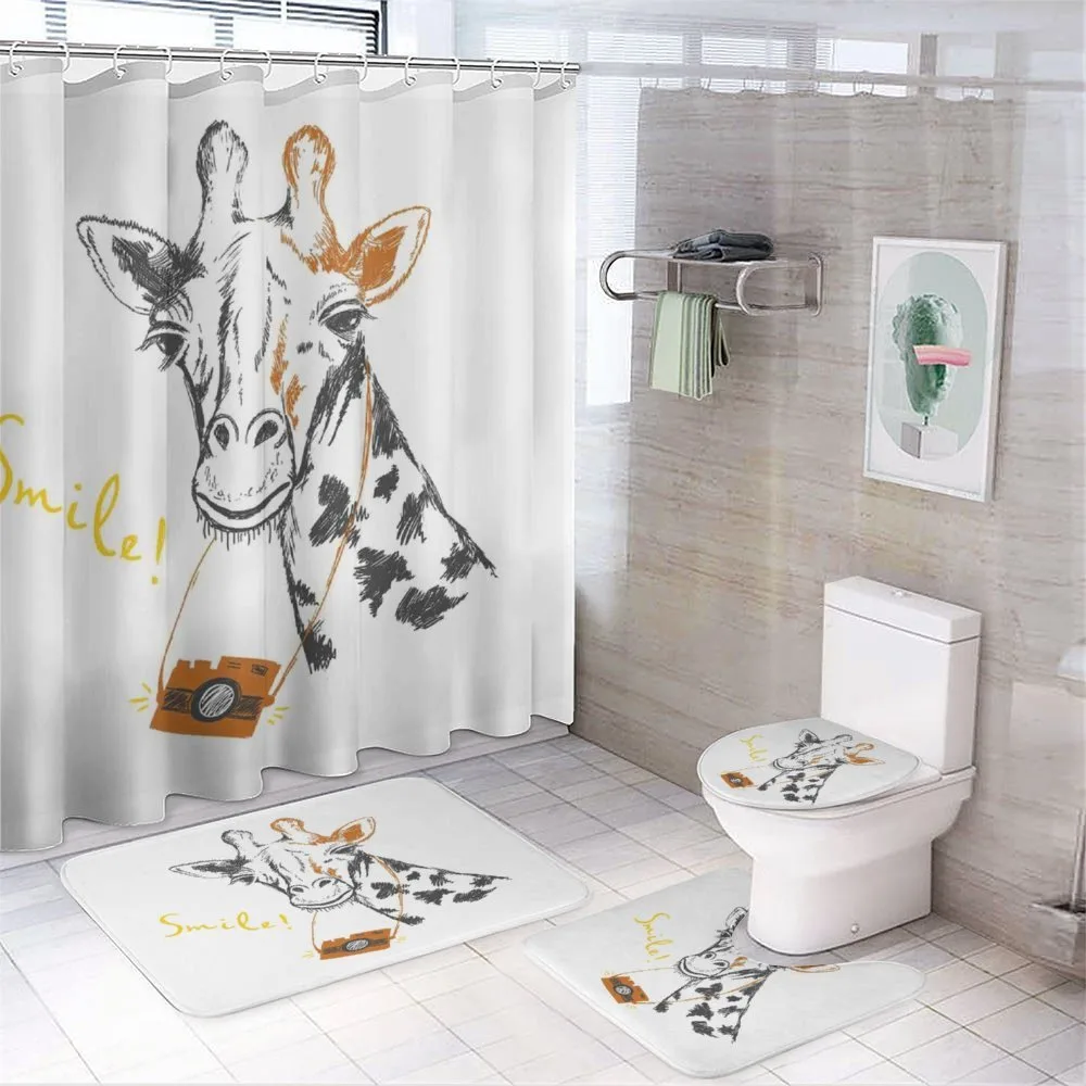 Smile Words with Giraffe — 4-Piece Bathroom Set preview