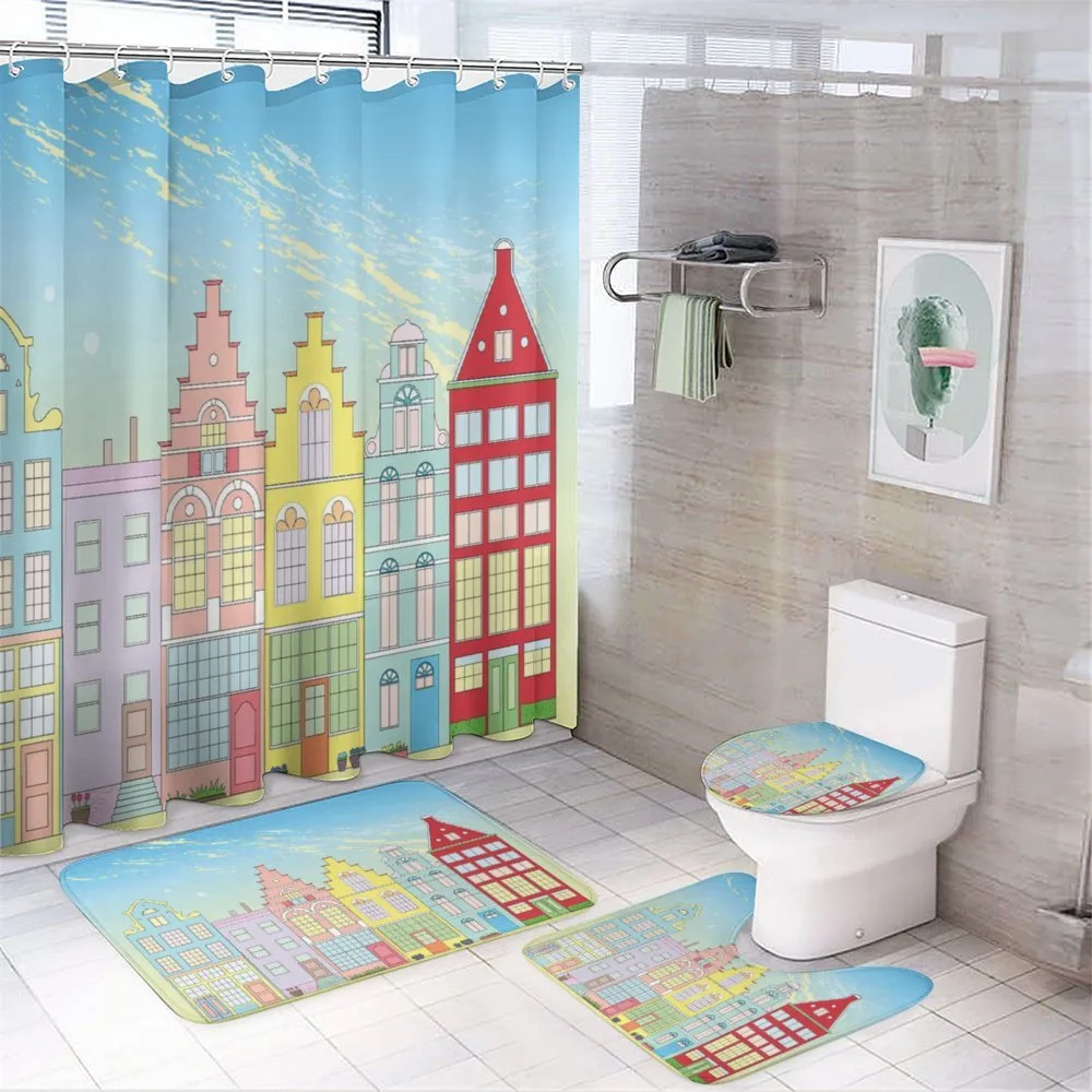 Vibrant Houses in Holland — 4-Piece Bathroom Set preview