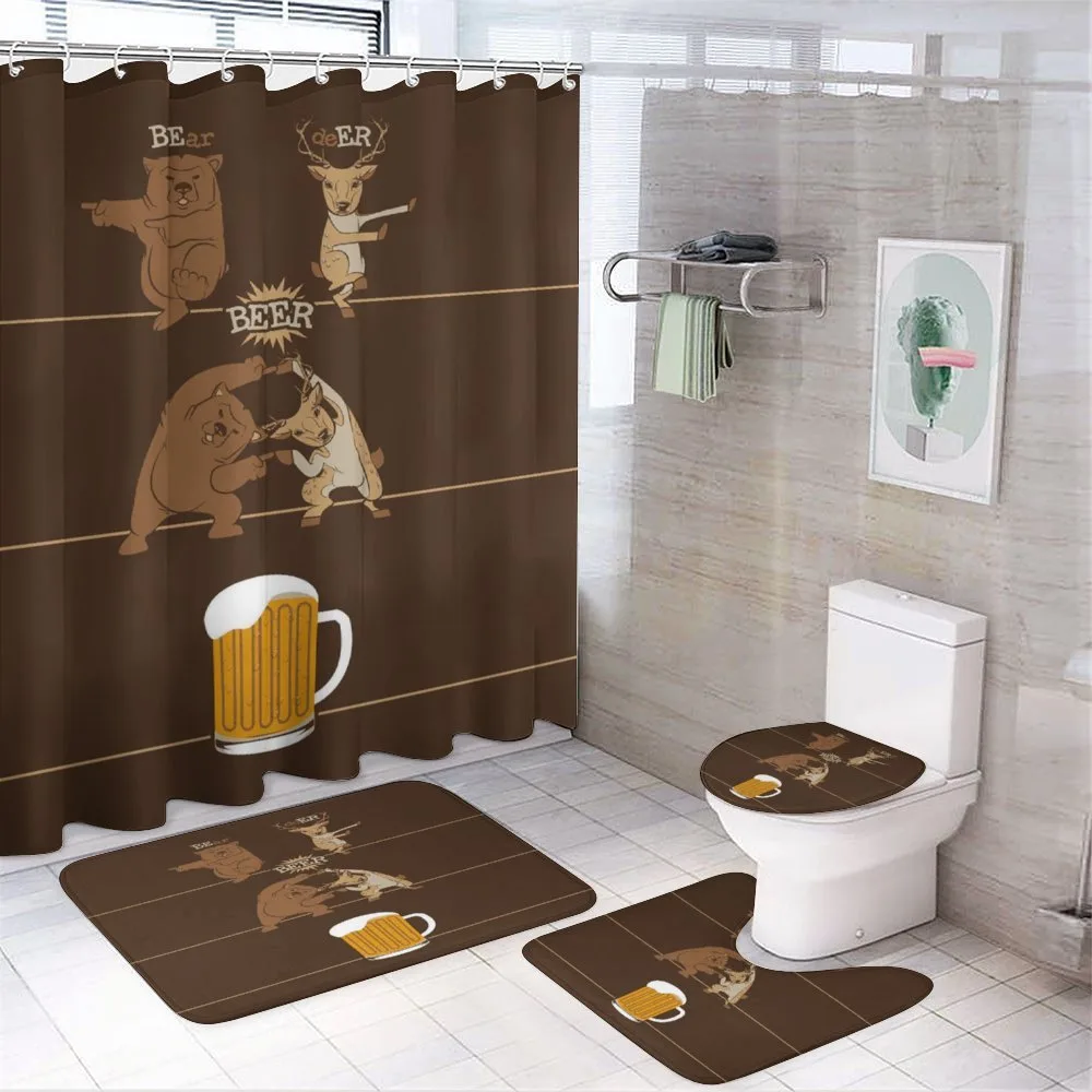 Bear Deer Beer Pub Magic — 4-Piece Bathroom Set preview