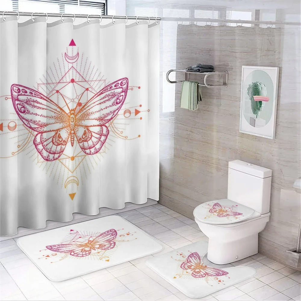 Butterfly Boho Art — 4-Piece Bathroom Set preview