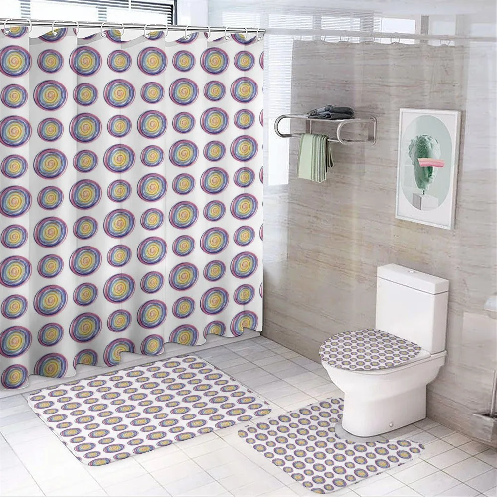 Circles in Whirlpool Art — 4-Piece Bathroom Set preview