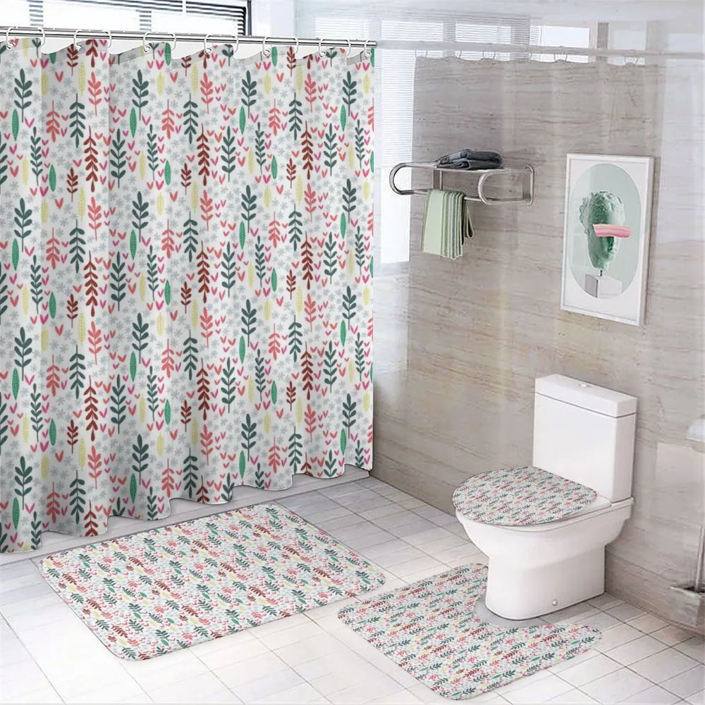 Colorful Hand Drawn Nature — 4-Piece Bathroom Set preview