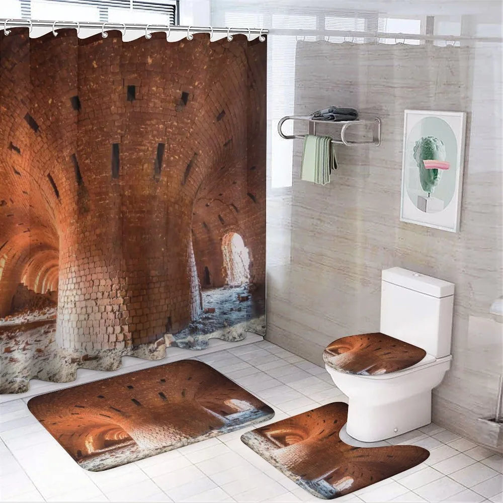 Old Brick Factory Wall — 4-Piece Bathroom Set preview