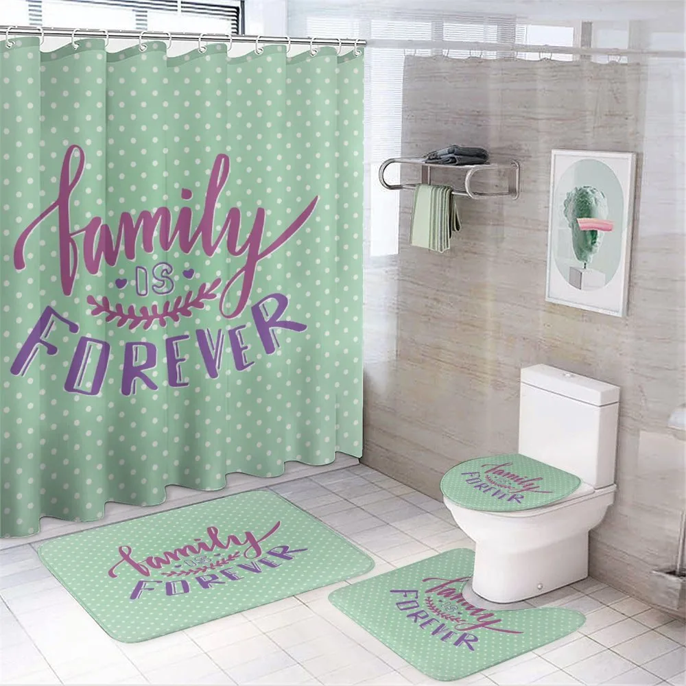 Polka Dots Family Words — 4-Piece Bathroom Set preview