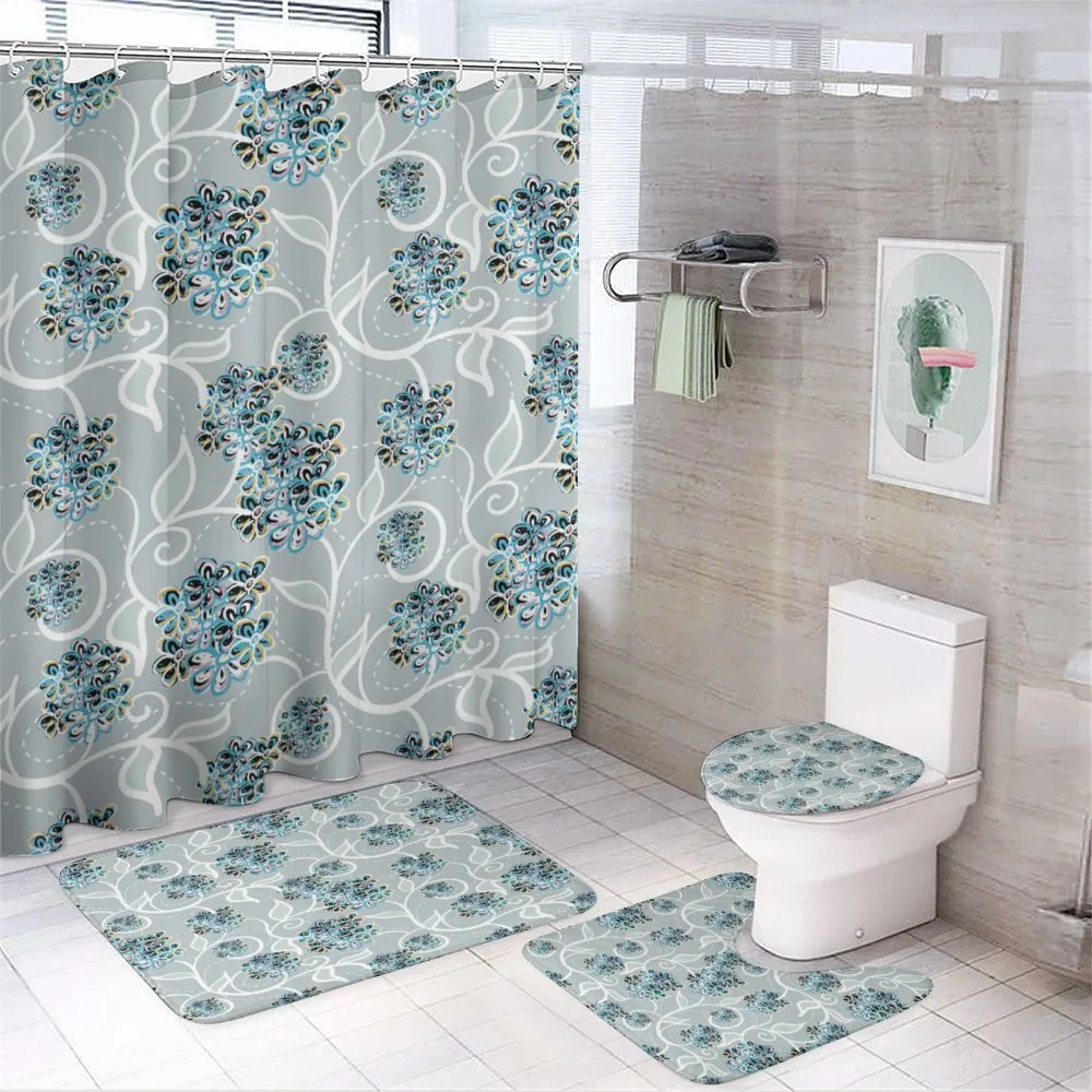 Swirls Daisy Bouquet — 4-Piece Bathroom Set preview