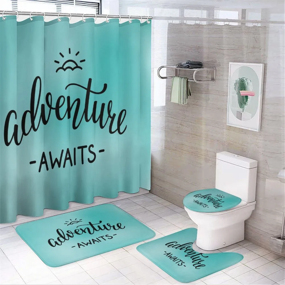 Blue Abstract — 4-Piece Bathroom Set preview