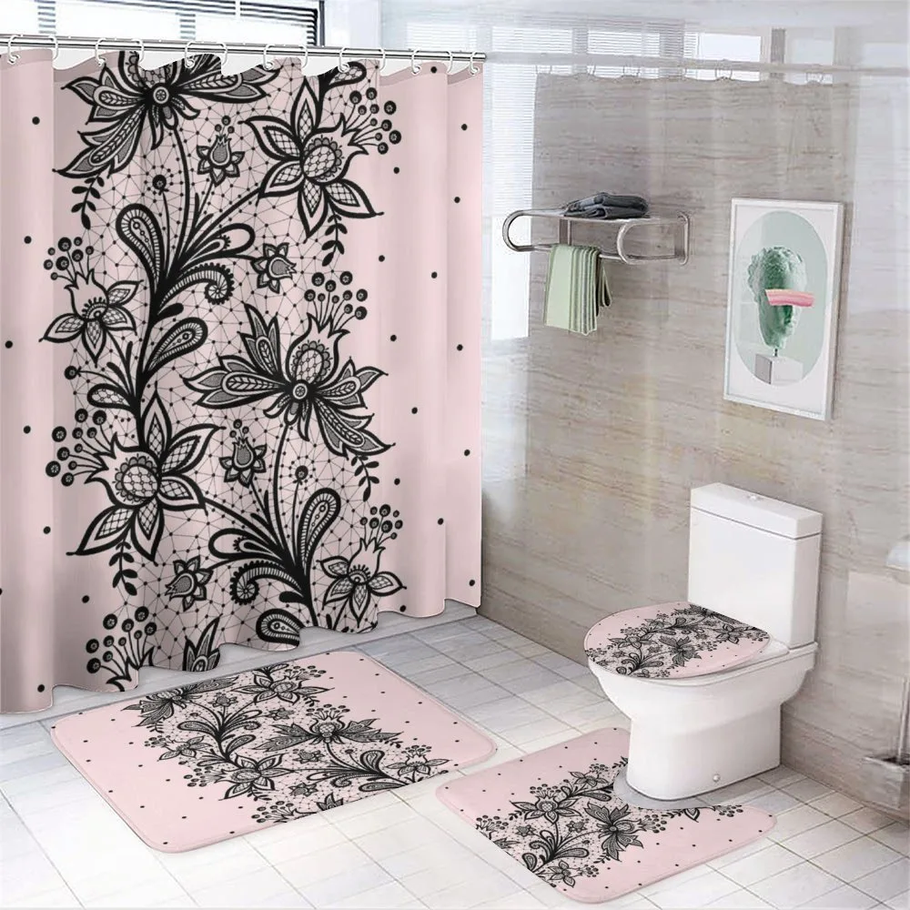 Botanical Lace Look Motif — 4-Piece Bathroom Set preview