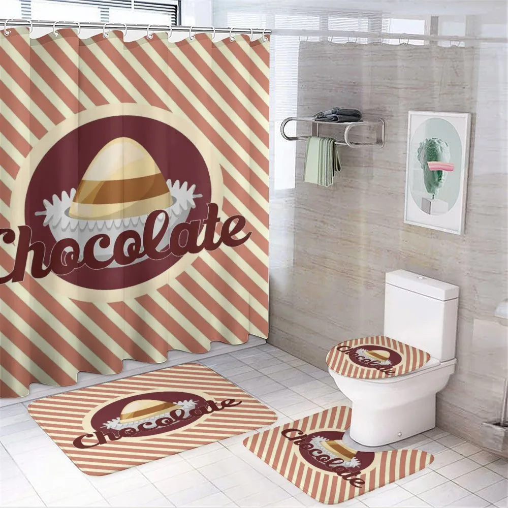Chocolate Typography — 4-Piece Bathroom Set preview