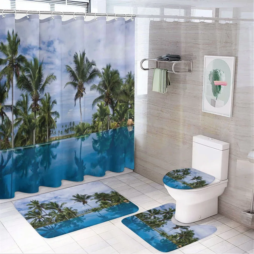 Infinity Pool Palm 4-Piece Bathroom Set product video