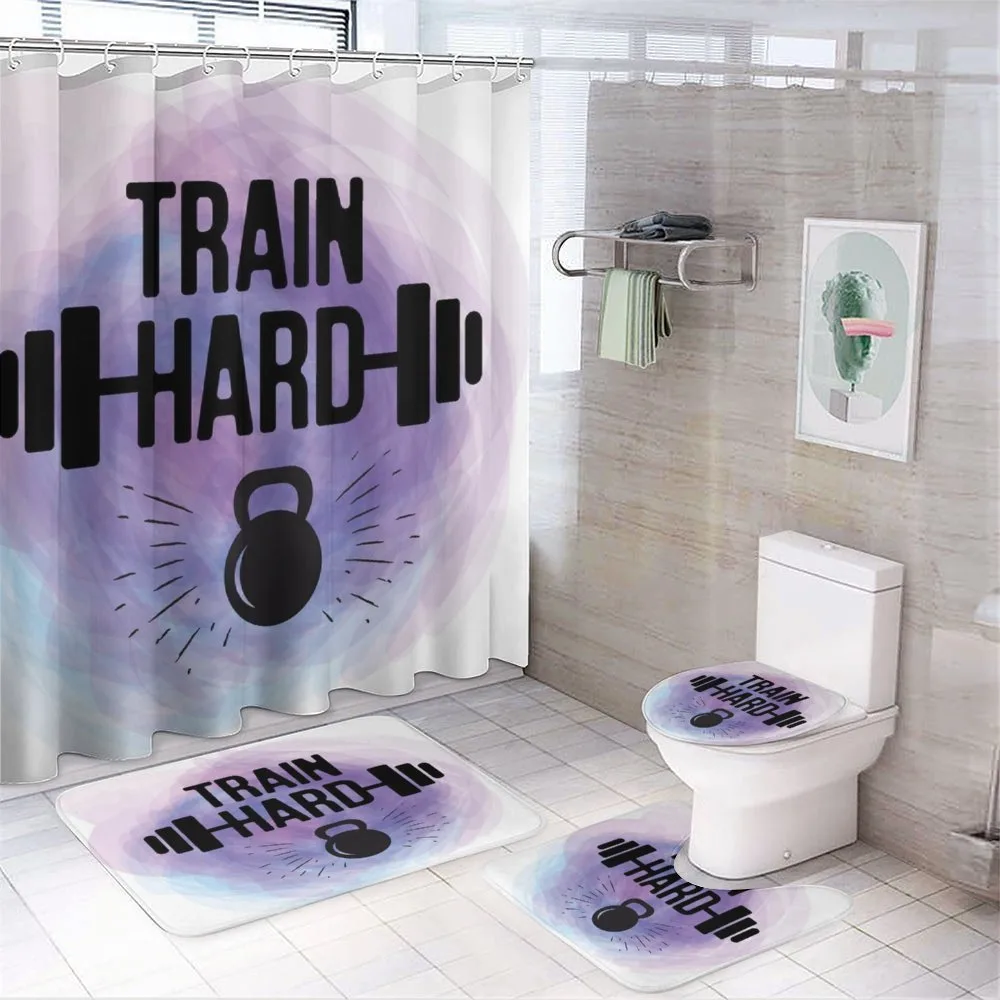 Watercolors Train Hard — 4-Piece Bathroom Set preview