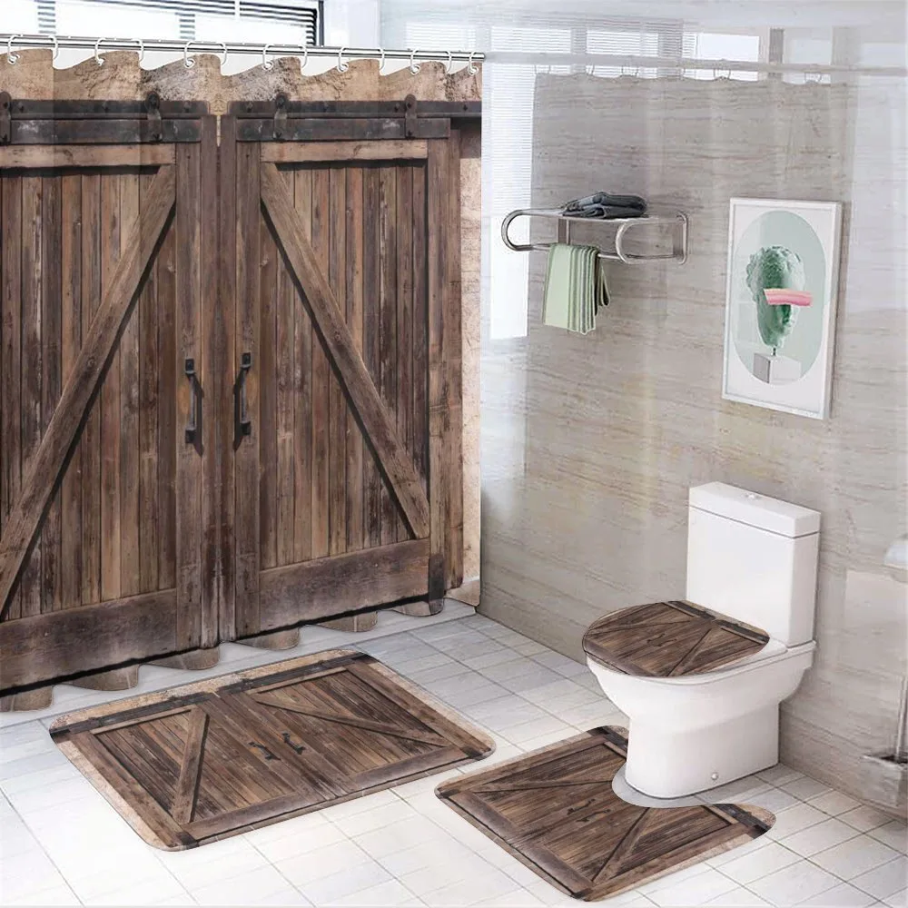 Wooden Barn Door Image — 4-Piece Bathroom Set preview