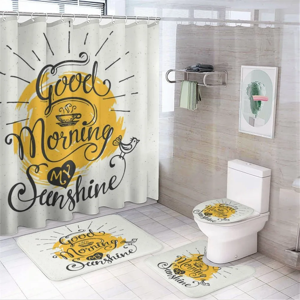 Birds and a Cup of Coffee — 4-Piece Bathroom Set preview