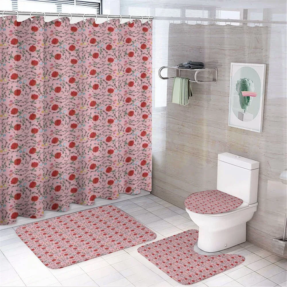 Colorful Blooms Flowers — 4-Piece Bathroom Set preview