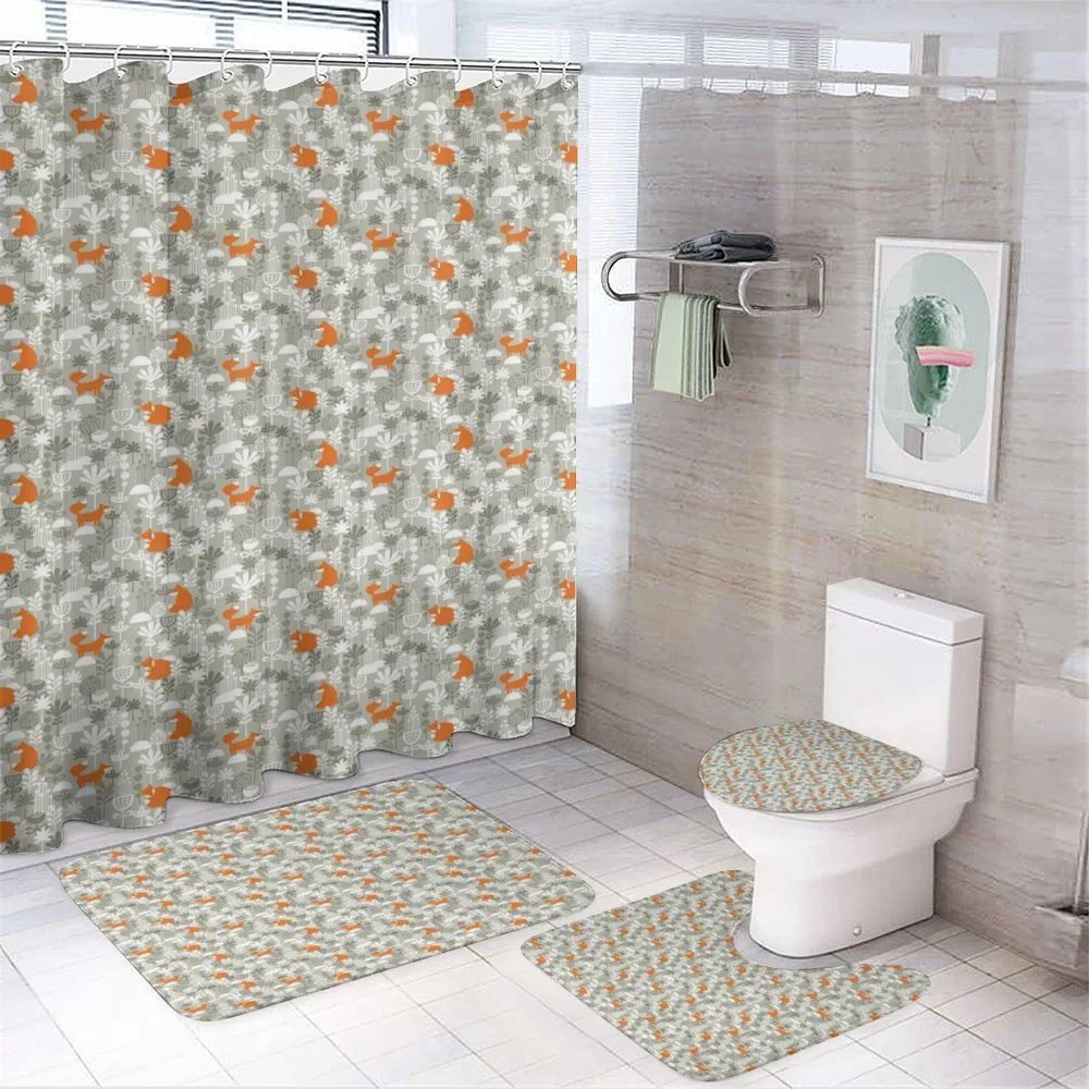 Doodle Style Forest Design — 4-Piece Bathroom Set preview