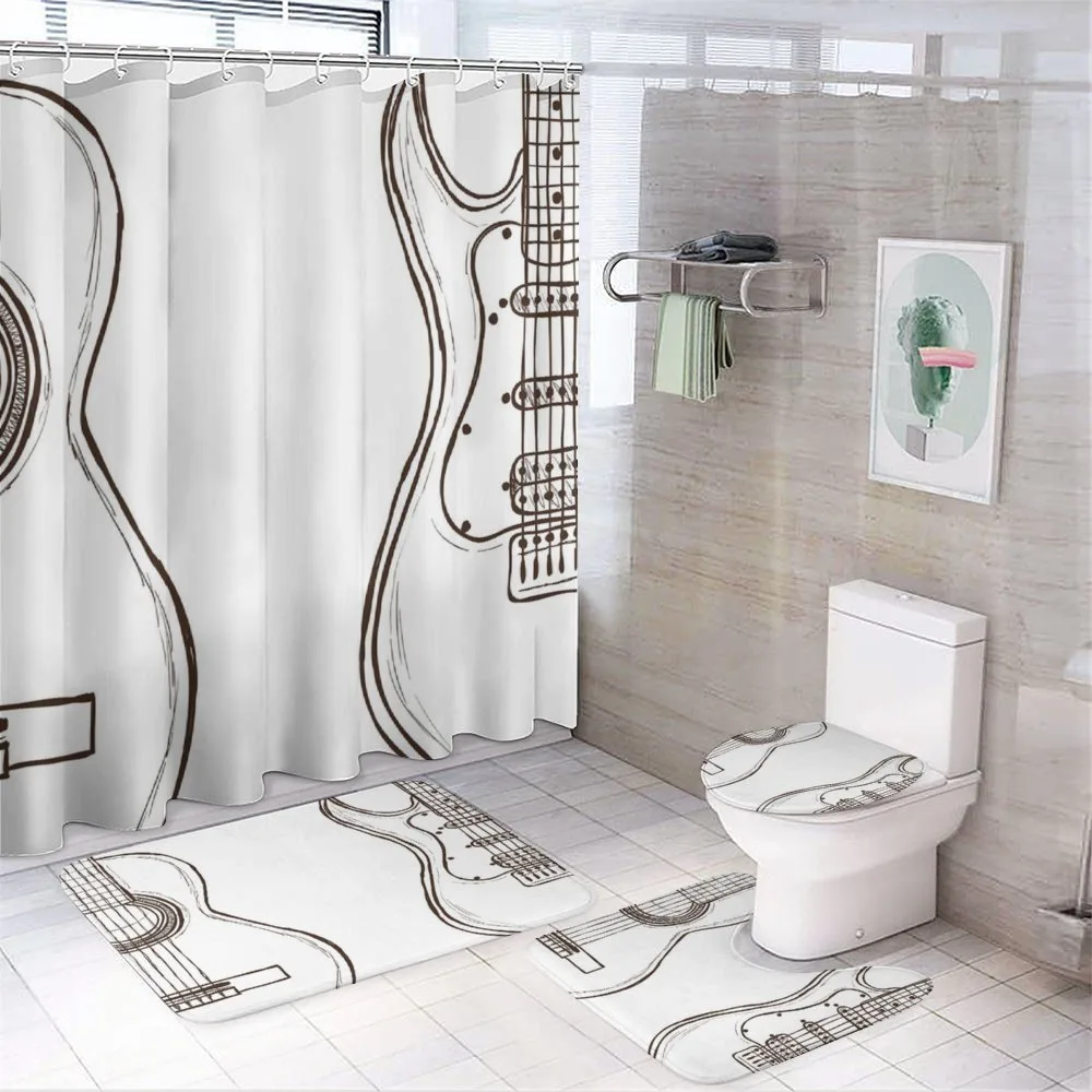 Doodle Style Instruments — 4-Piece Bathroom Set preview