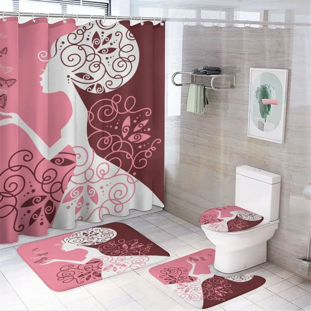 Girl Butterflies Flowers — 4-Piece Bathroom Set preview