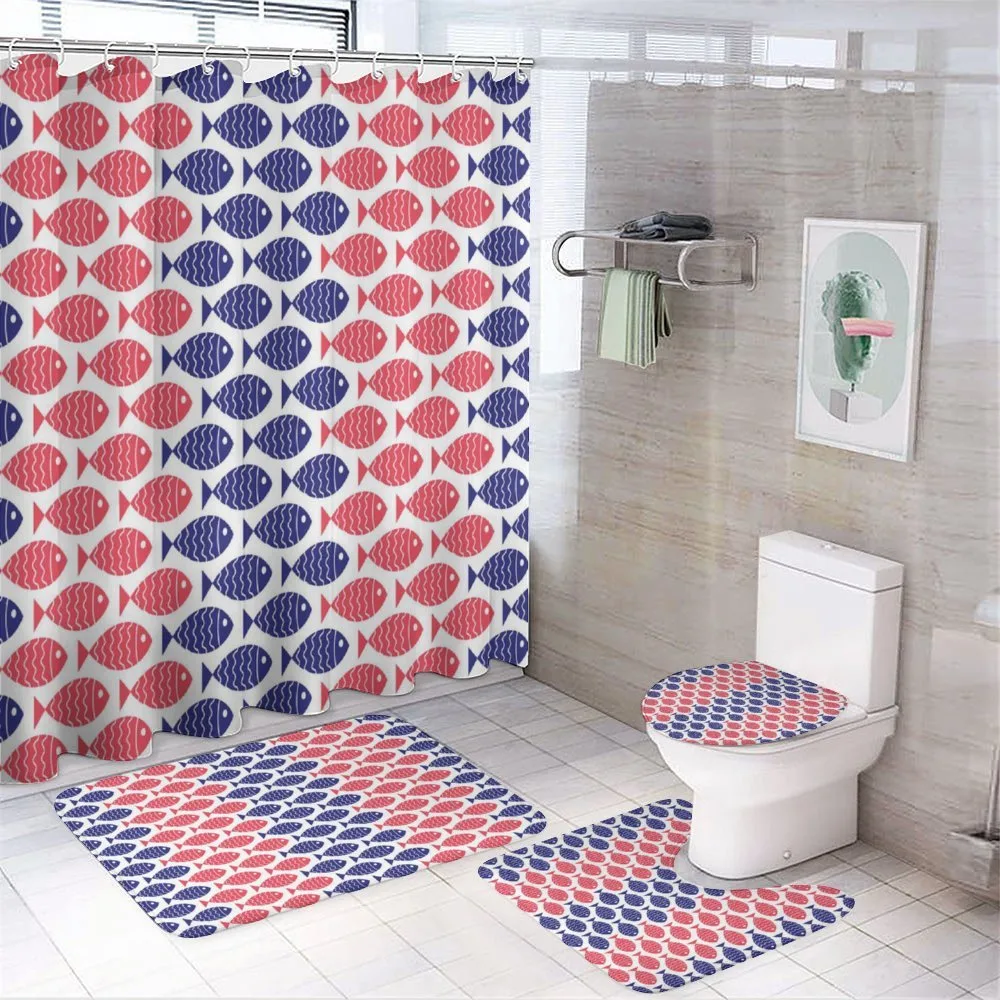 Nautical Fish Theme Design — 4-Piece Bathroom Set preview