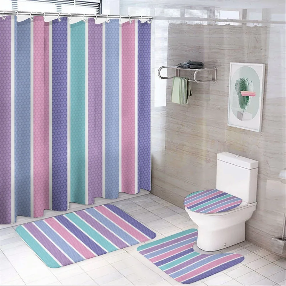 Polka Dot with Stripes — 4-Piece Bathroom Set preview