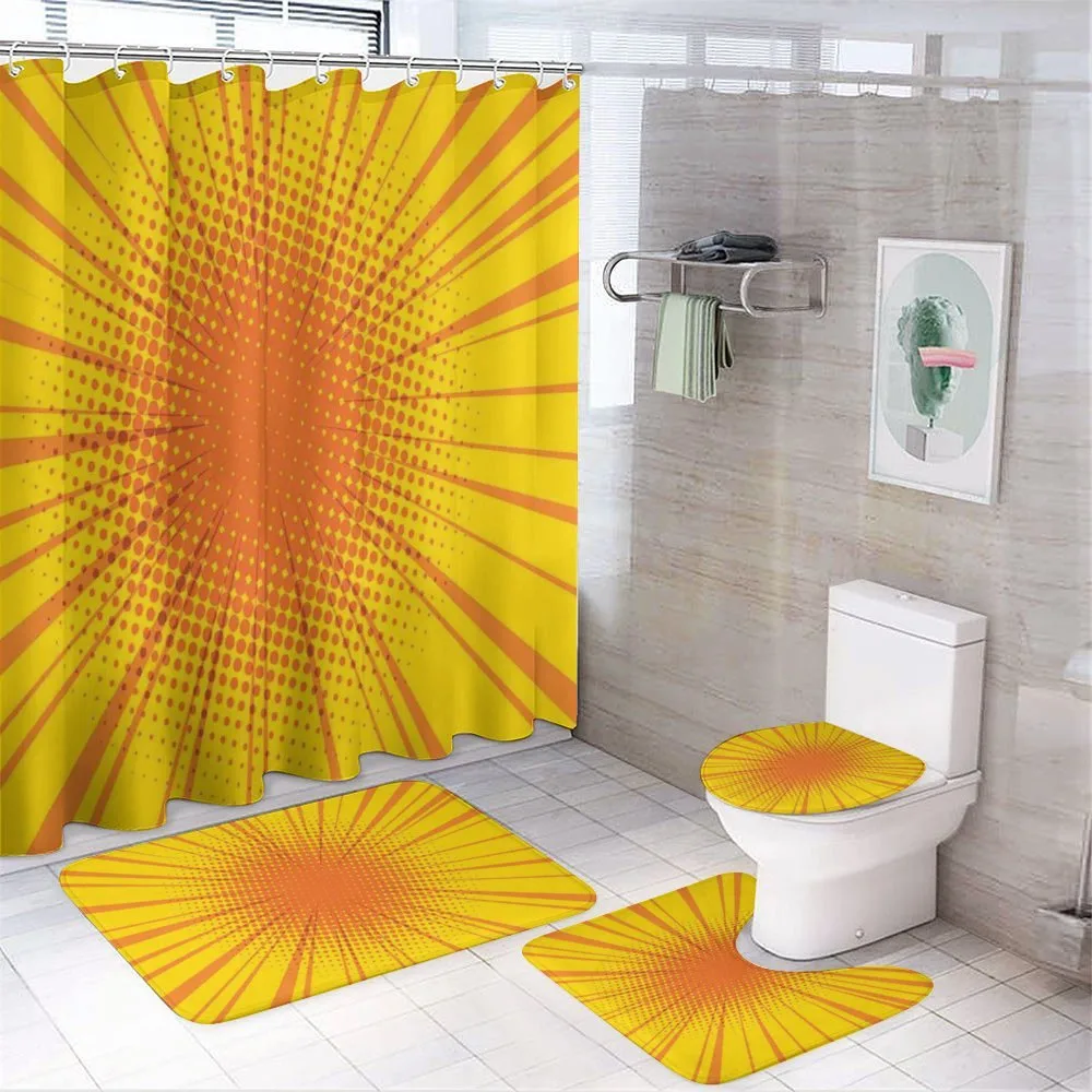 Retro Sun Burst 4-Piece Bathroom Set product video