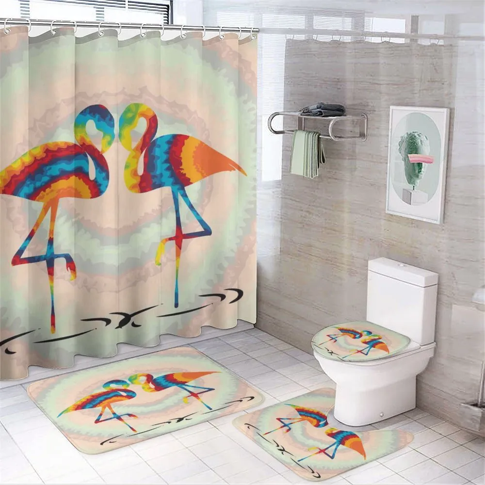 Valentines Funky Birds — 4-Piece Bathroom Set preview