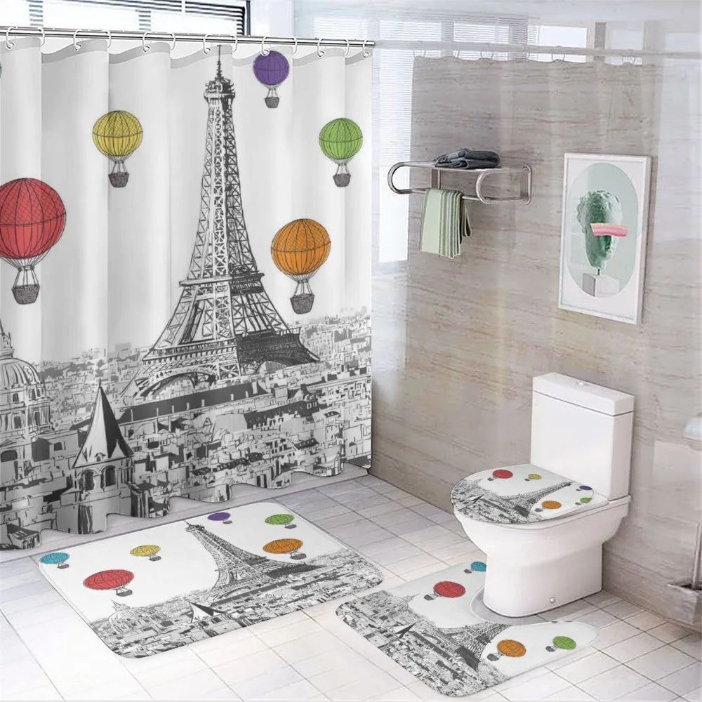 Eiffel Tower and Balloons — 4-Piece Bathroom Set preview