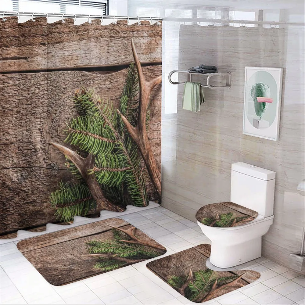Evergreen Branch Deer — 4-Piece Bathroom Set preview