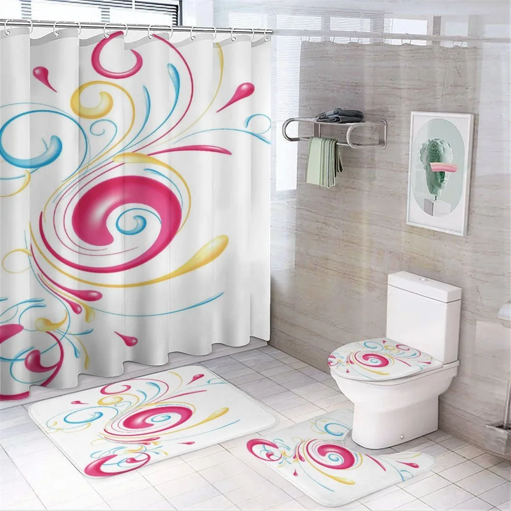 Ink Splattered Droplets — 4-Piece Bathroom Set preview
